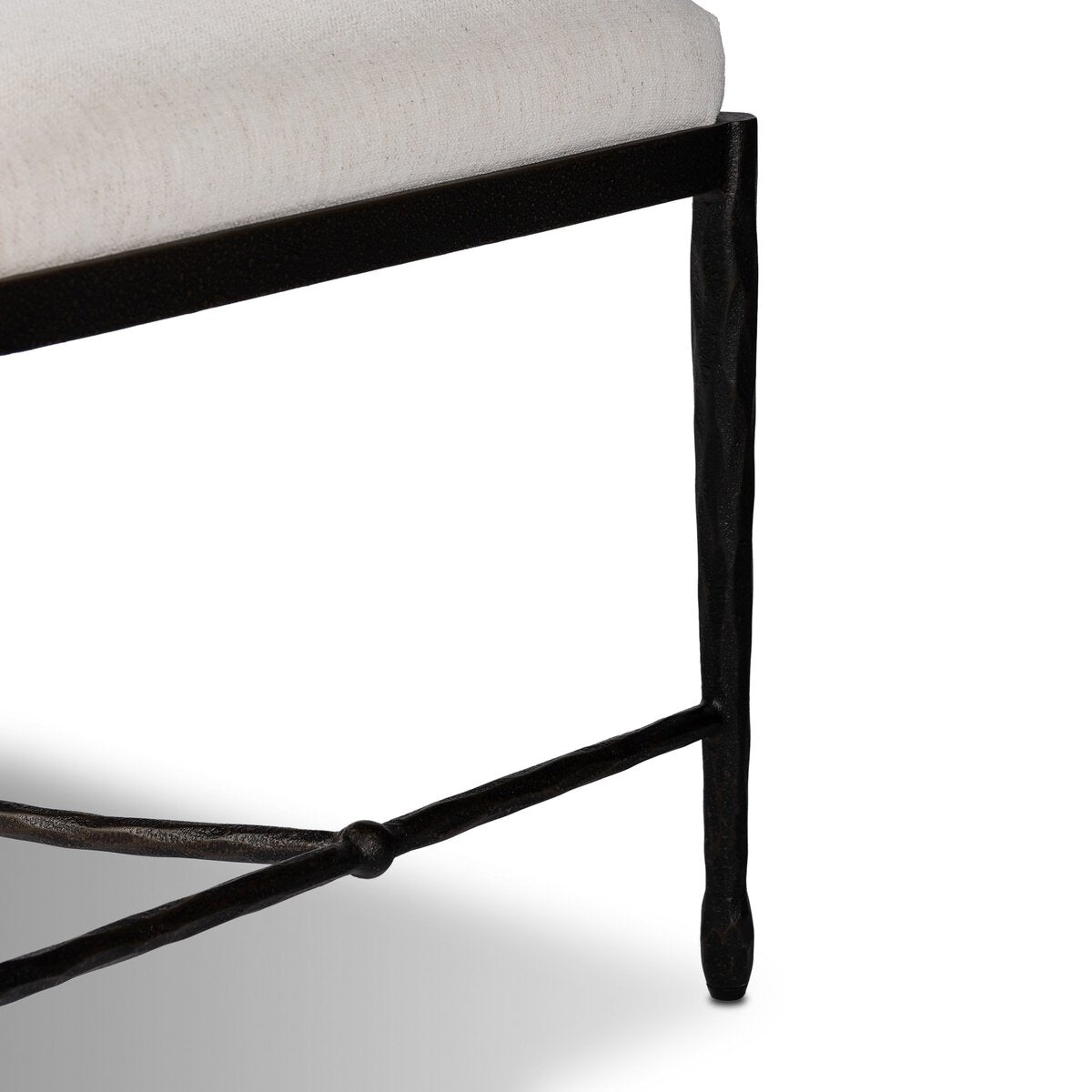 Jade Accent Bench in Crypton Nomad Snow performance weave, additional view